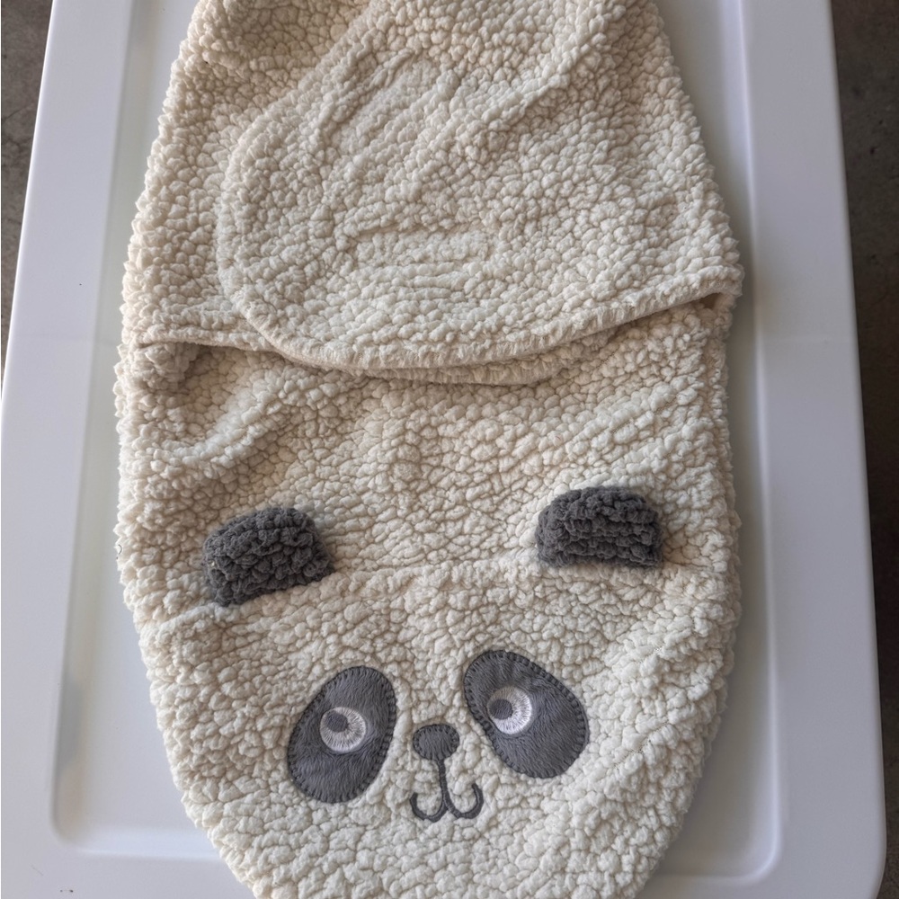 Sherpa infant bunting with Velcro swaddle